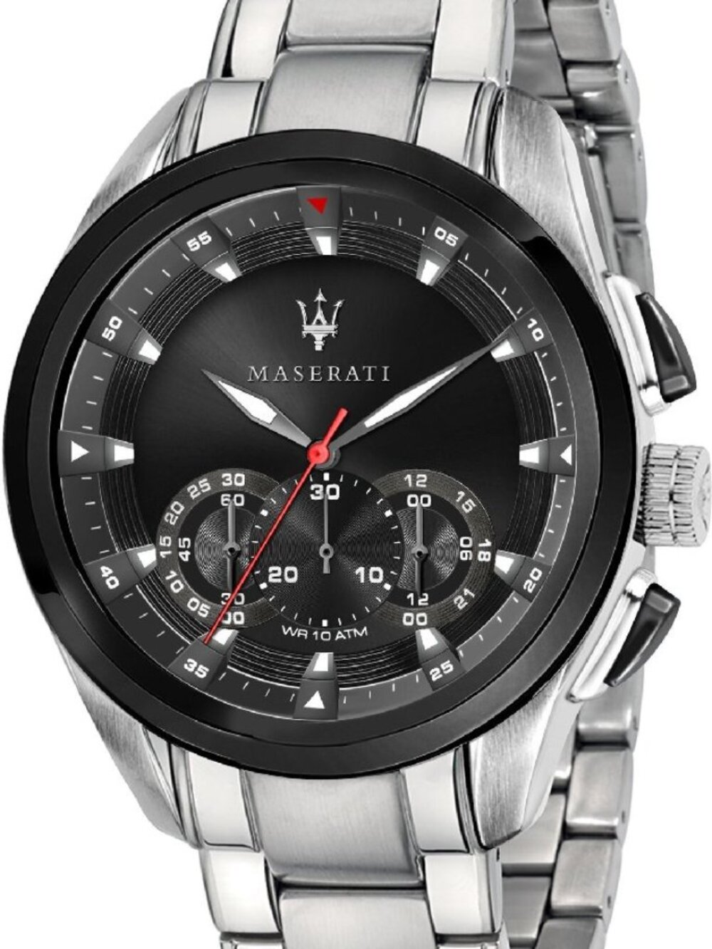 Maserati Traguardo R8873612015 Men's Chronograph Watch Black Dial Steel Bracelet
